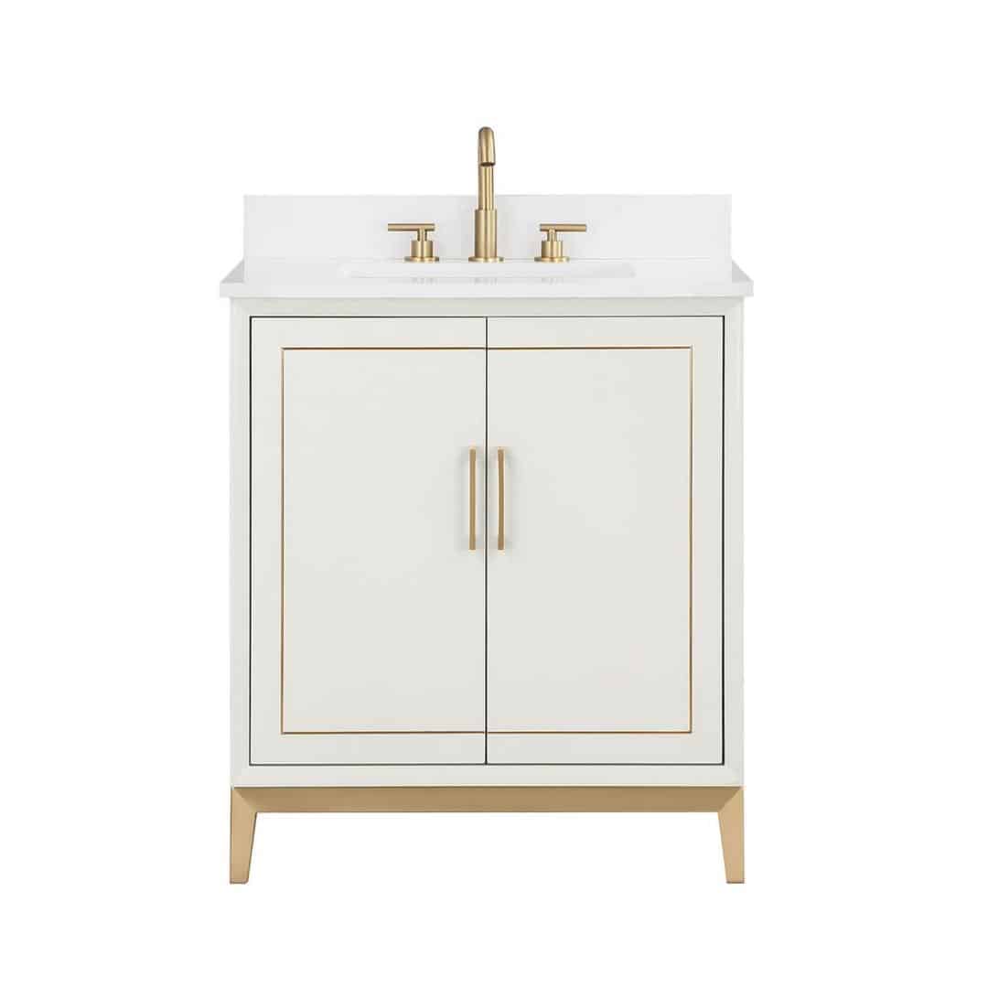 white quartz vanity