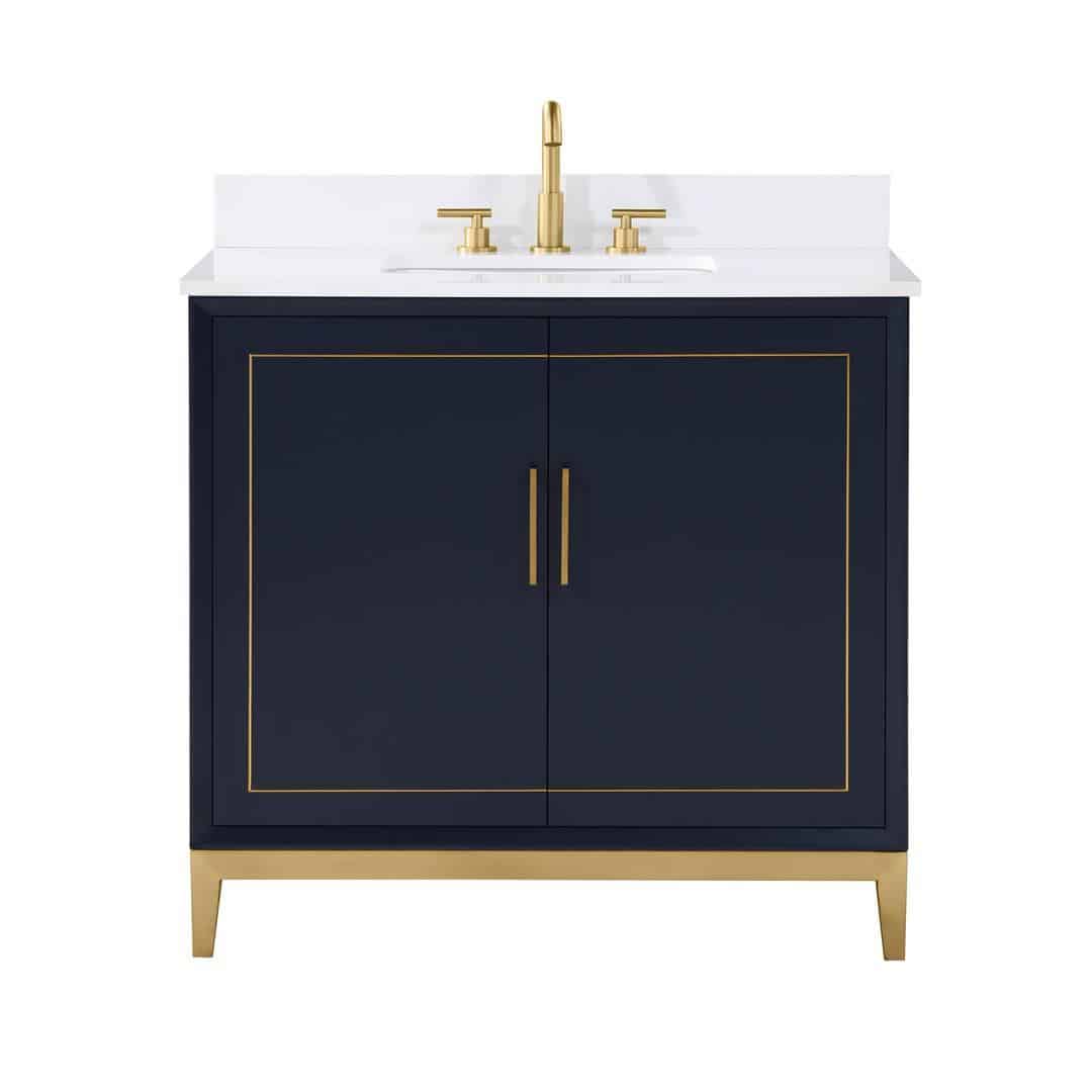white quartz vanity