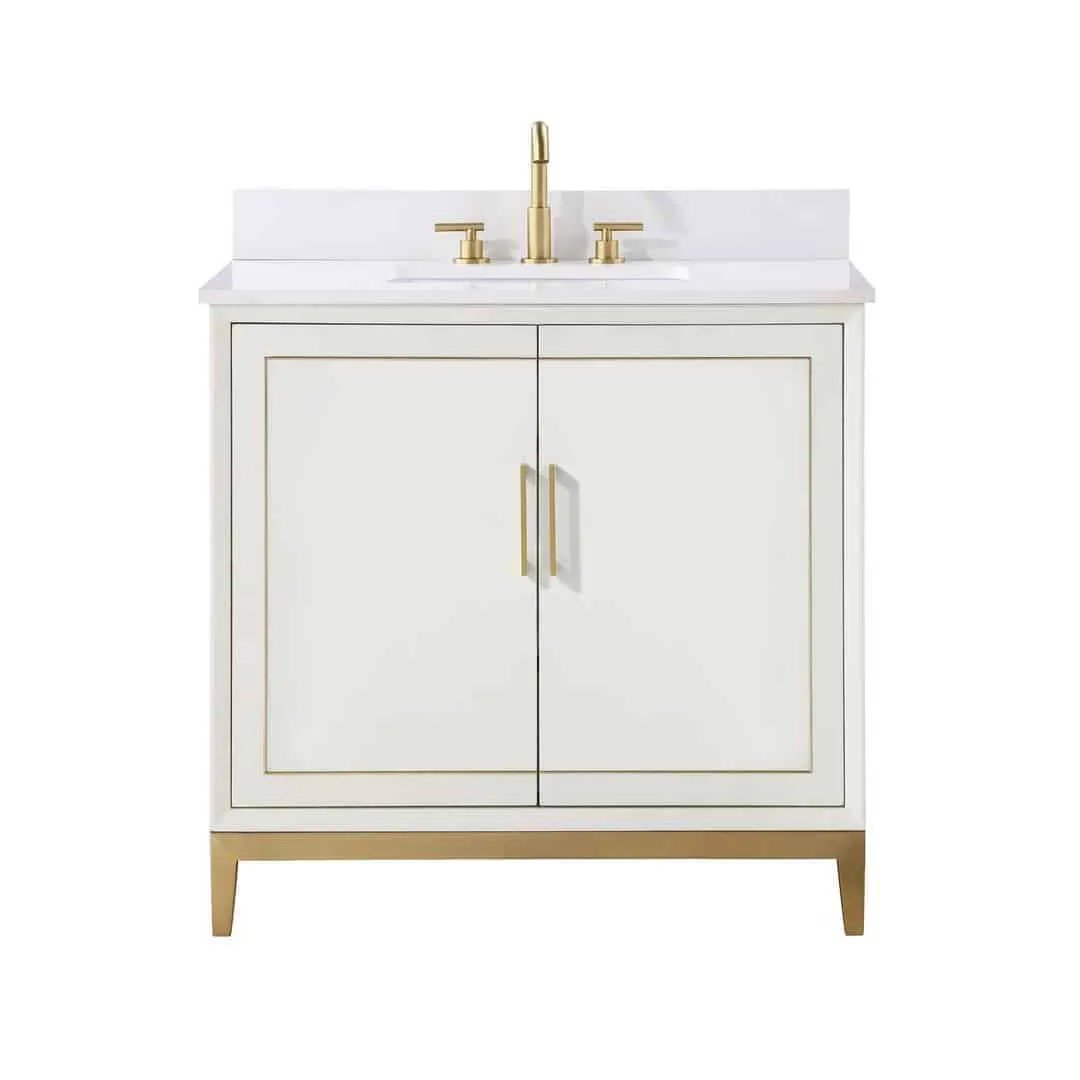 white quartz vanity