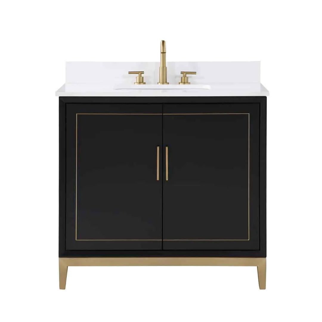 white quartz vanity