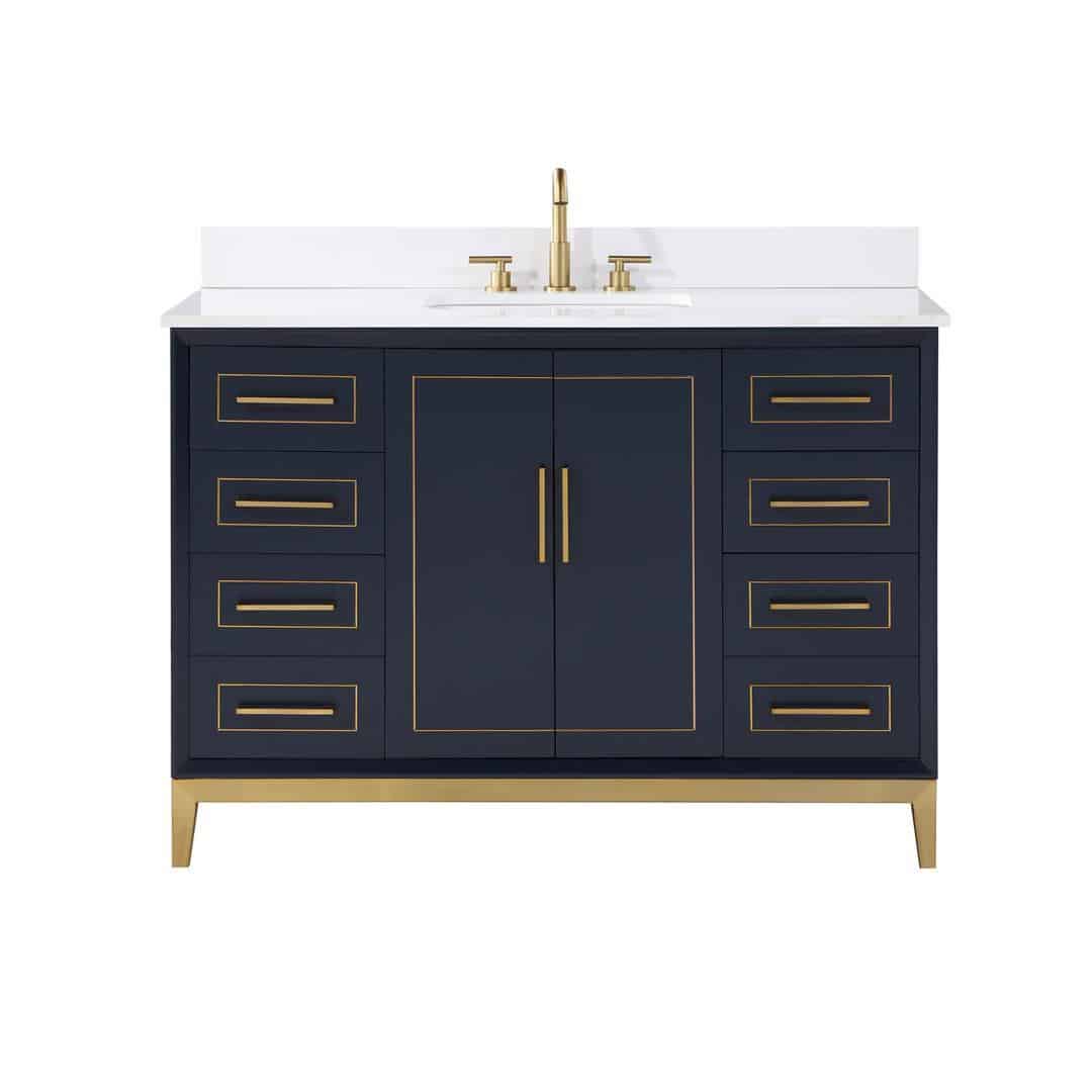 white quartz vanity