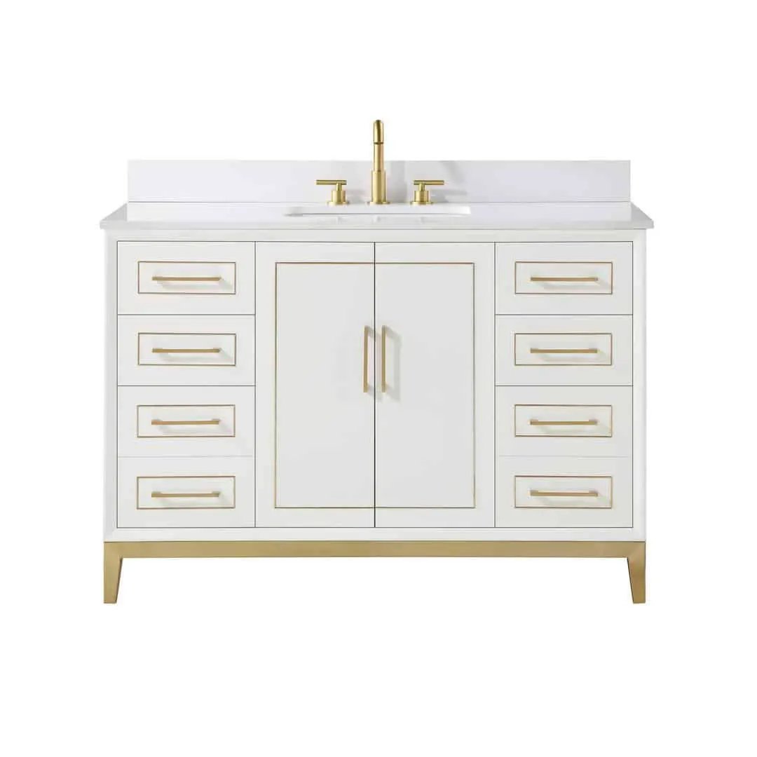 white quartz vanity