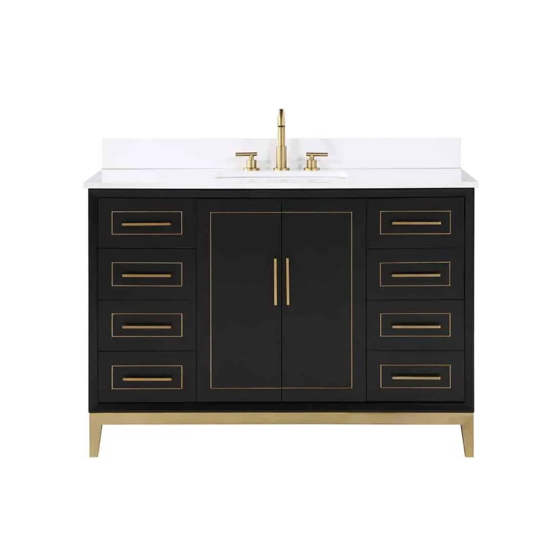 white quartz vanity