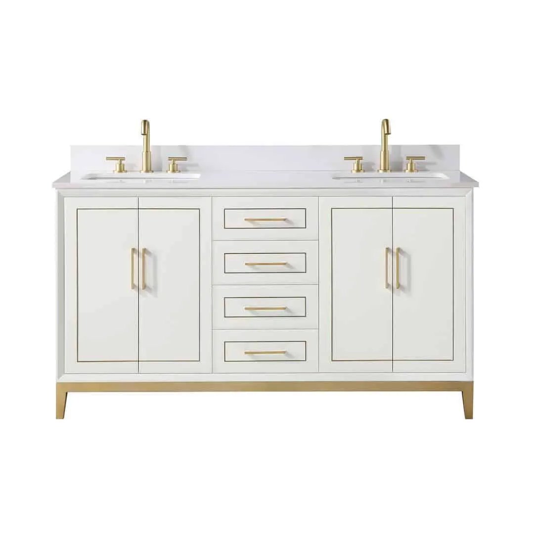 white quartz vanity