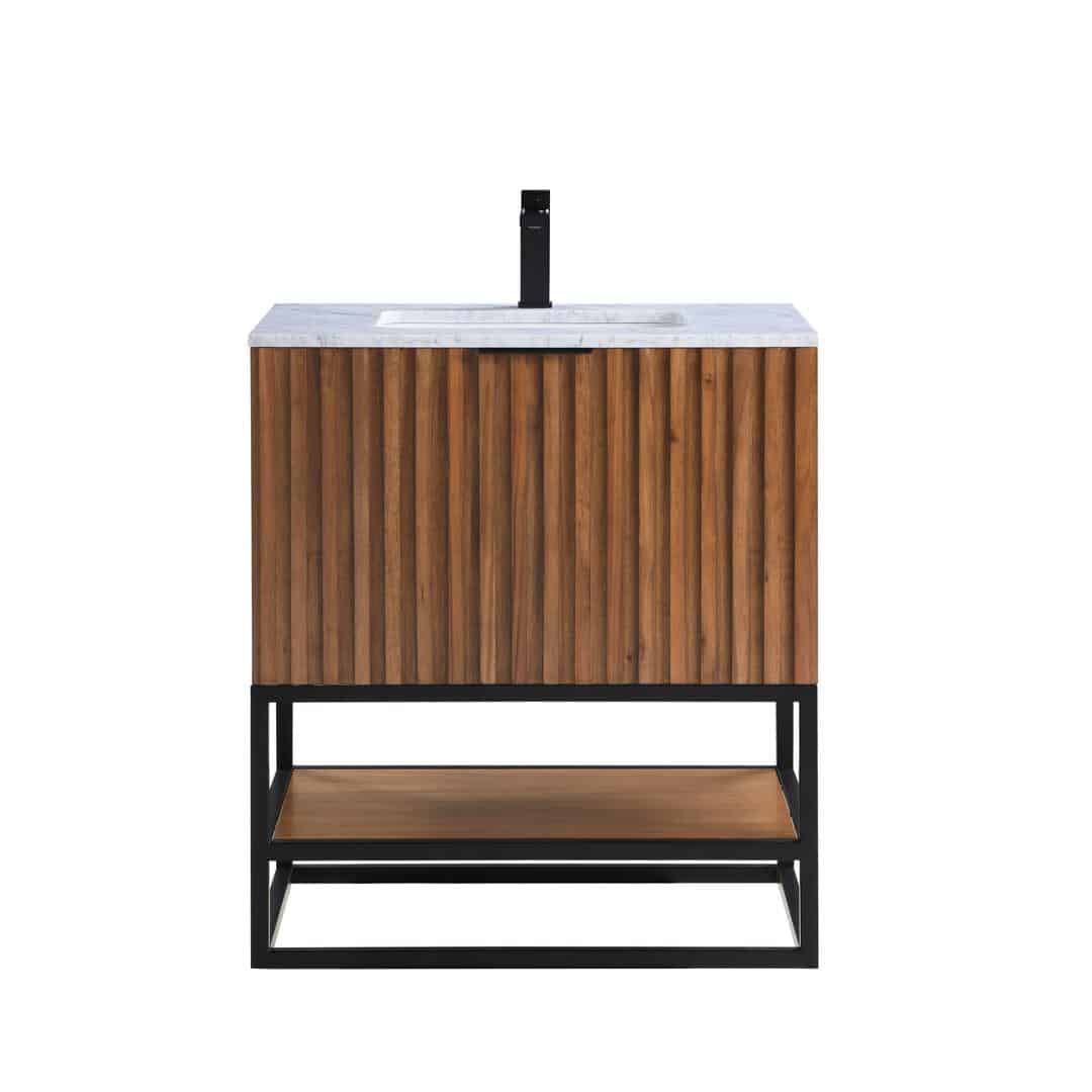 Bemma Terra 30" Single Bathroom Vanity Set Walnut with Matte Black by Bemma