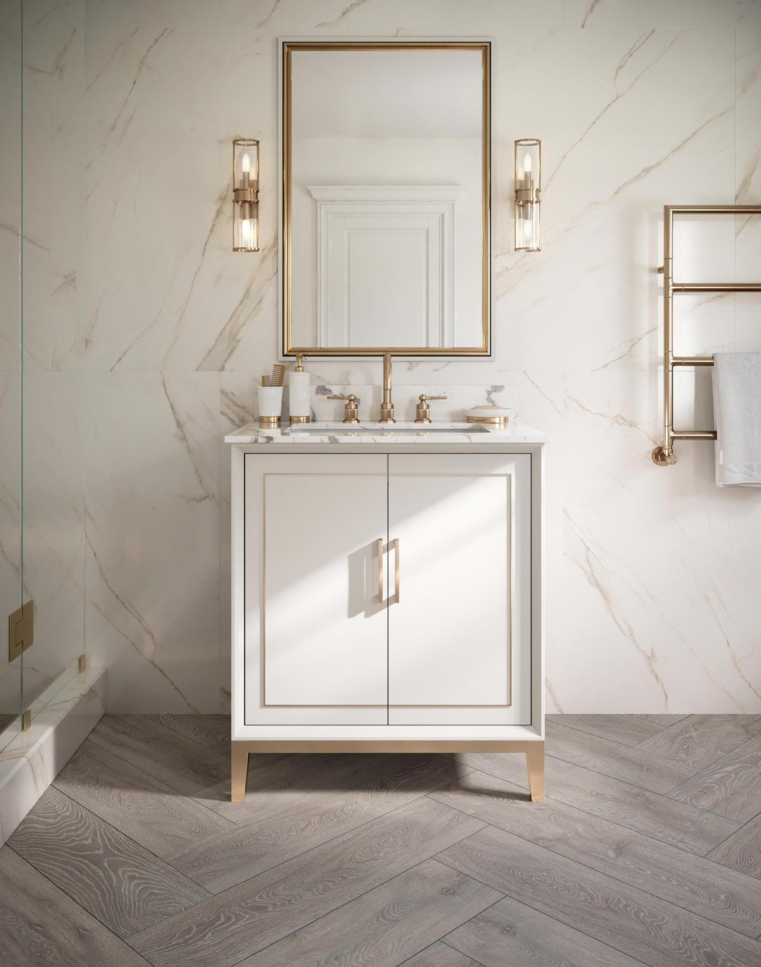 carrara marble vanity