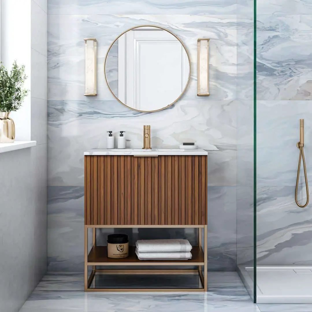 carrara marble vanity