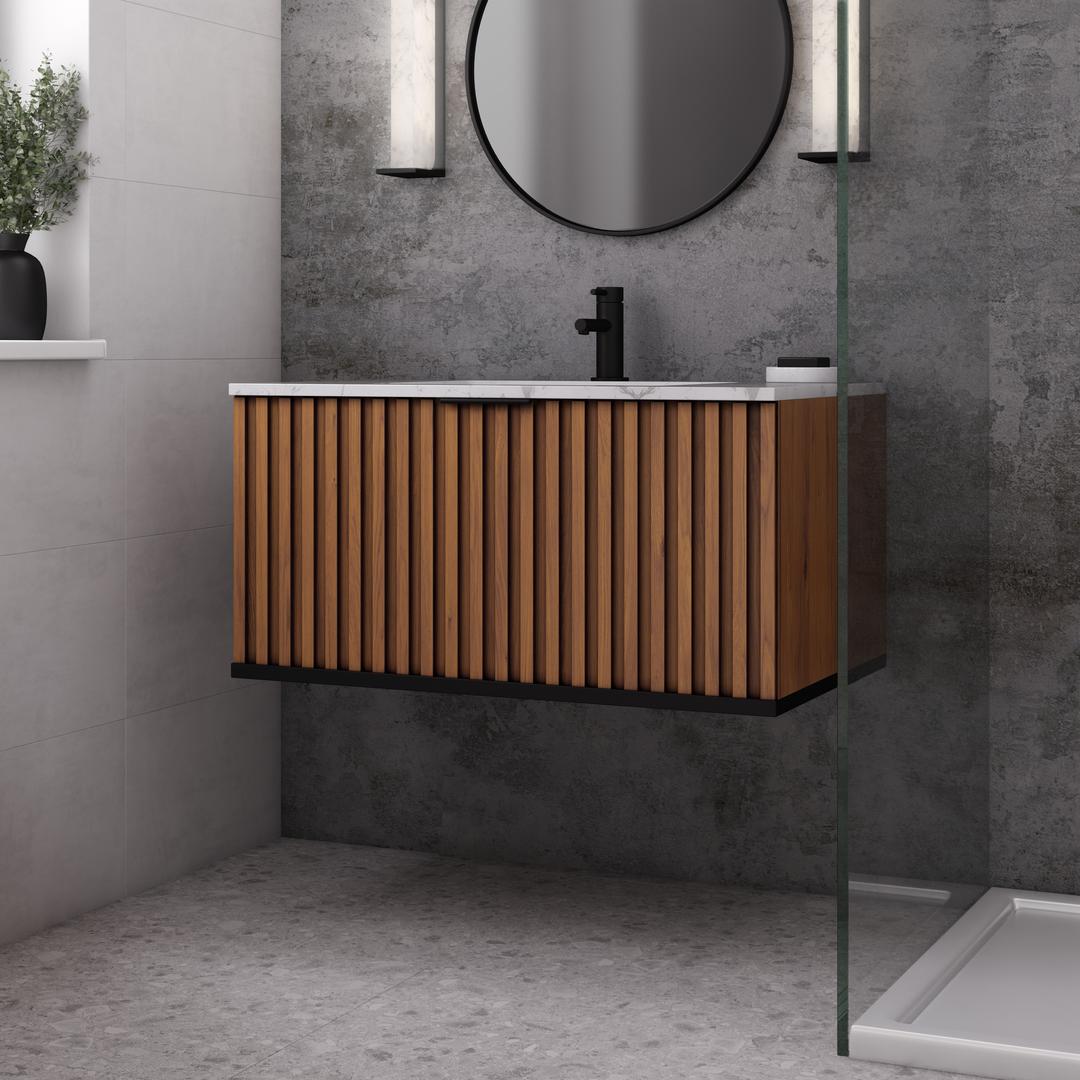 carrara marble vanity