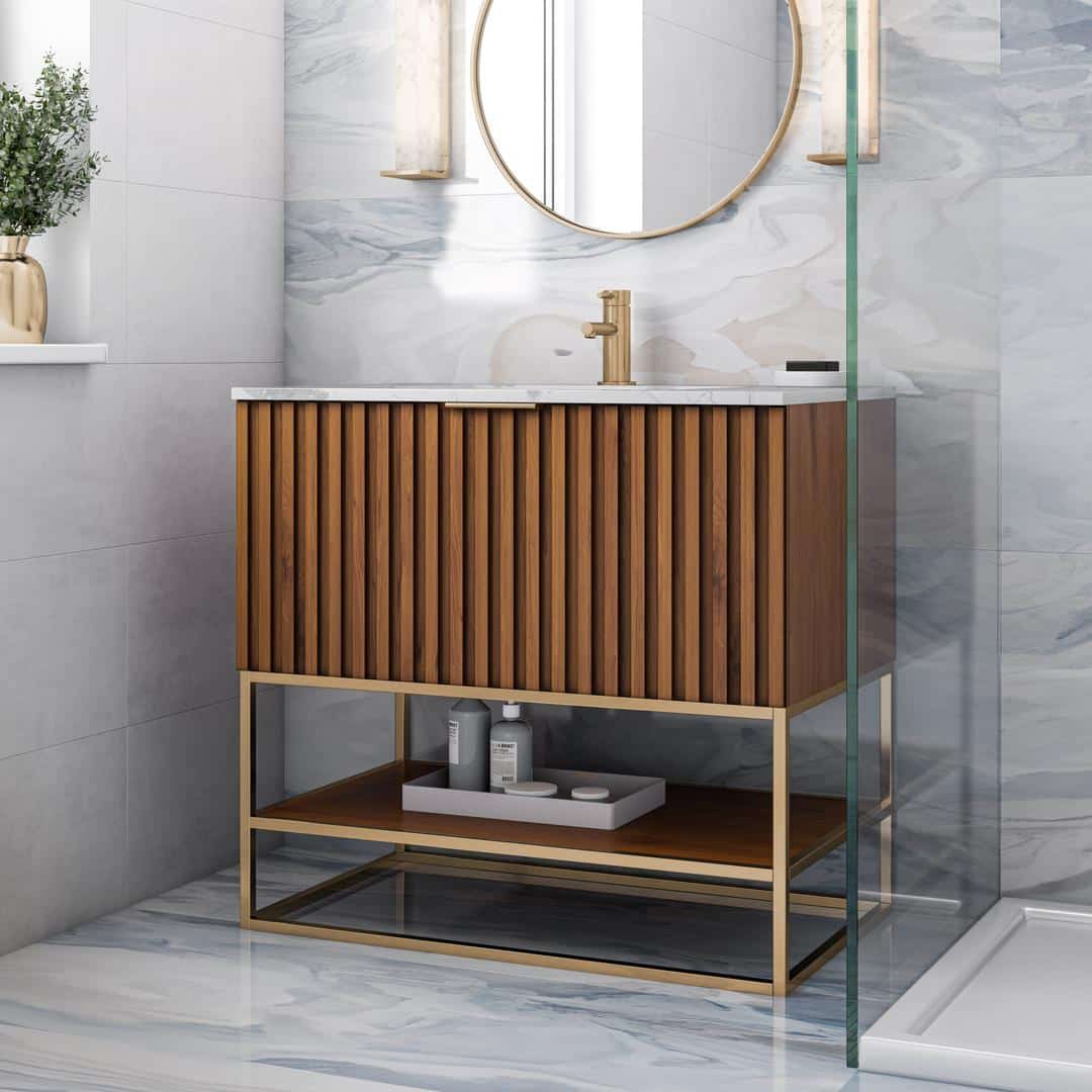 carrara marble vanity