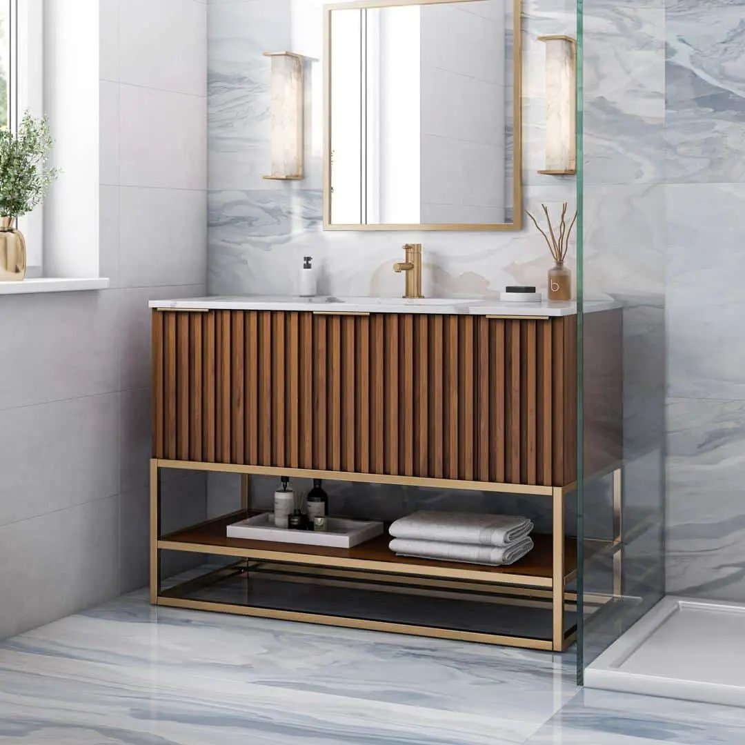 carrara marble vanity