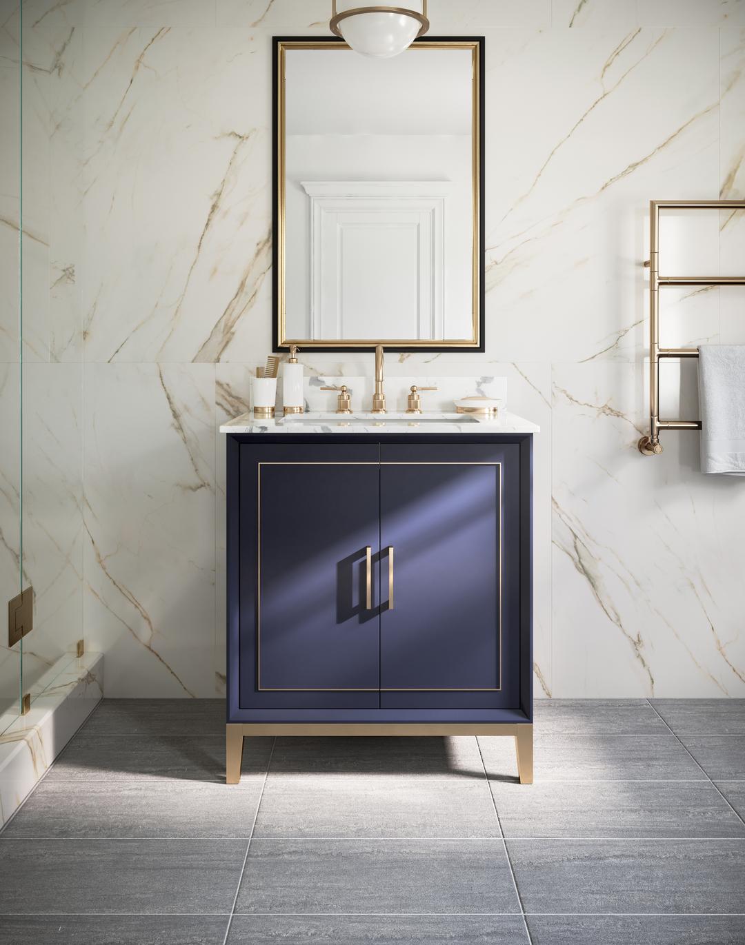 carrara marble vanity
