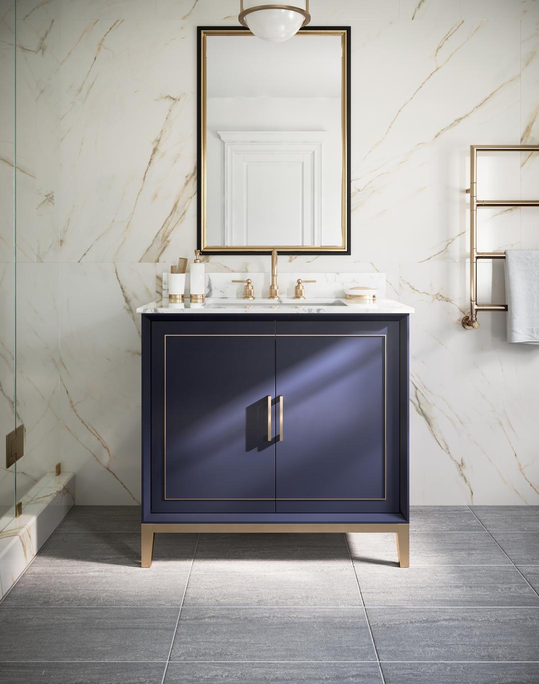 carrara marble vanity