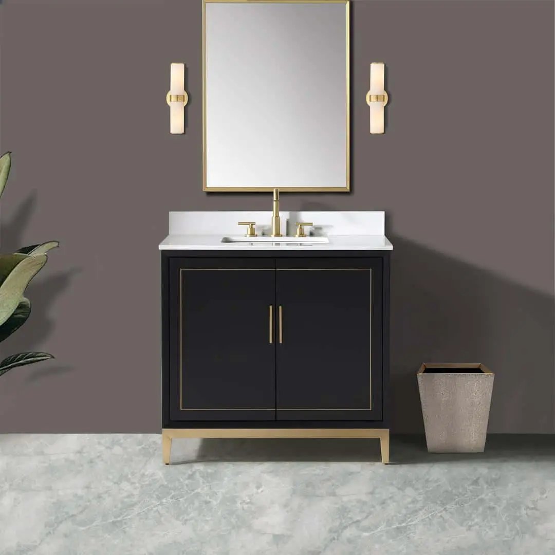 white quartz vanity
