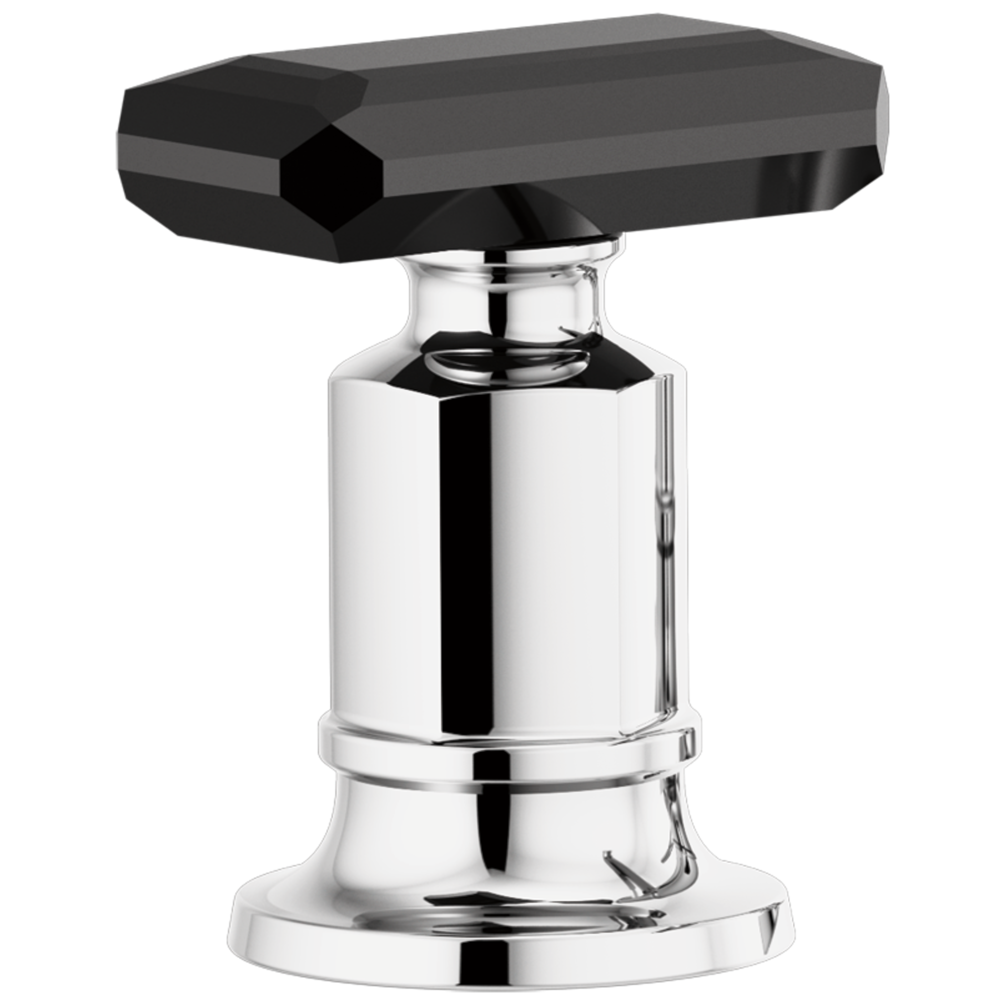 polished chrome / black crystal handle kit
