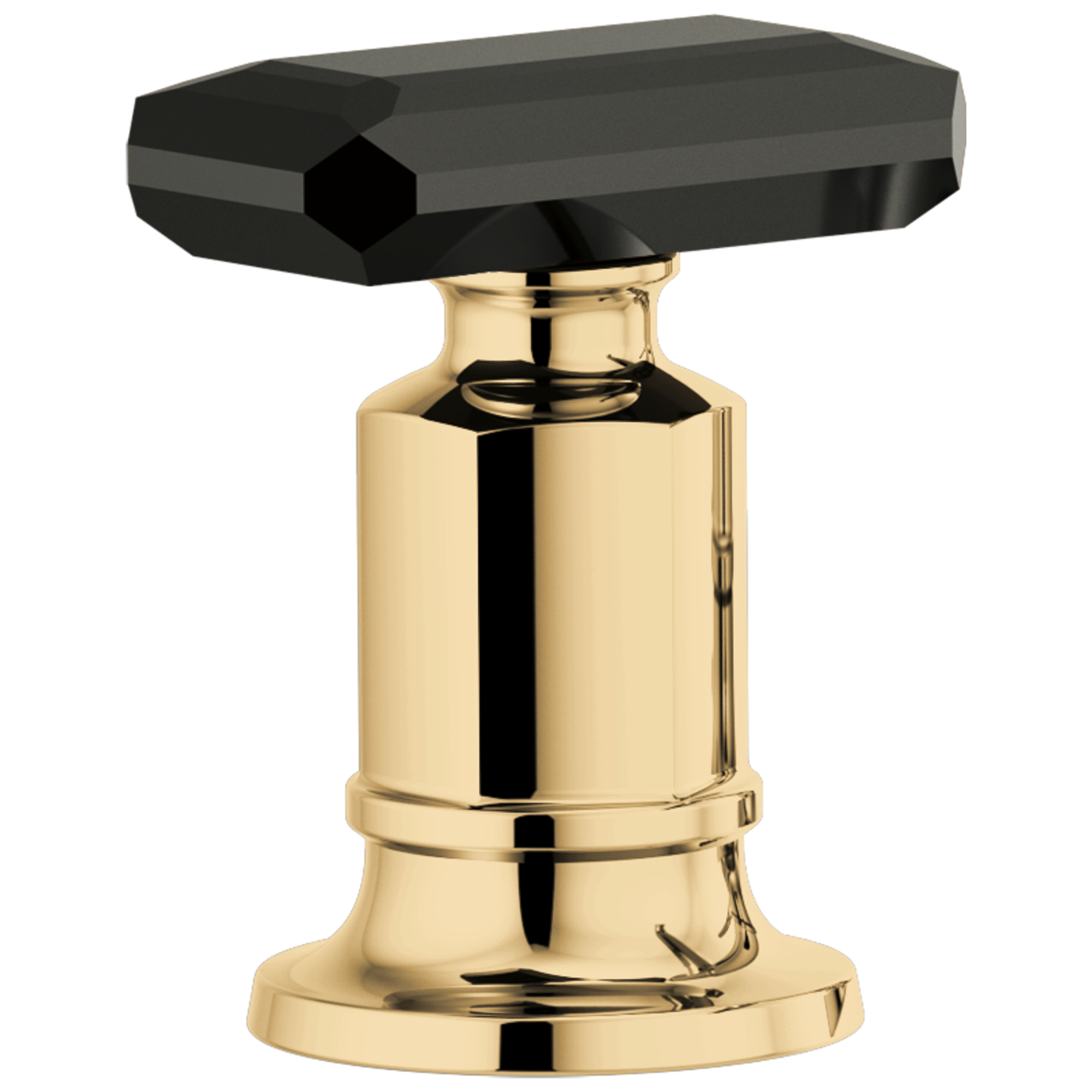polished gold / black crystal handle kit
