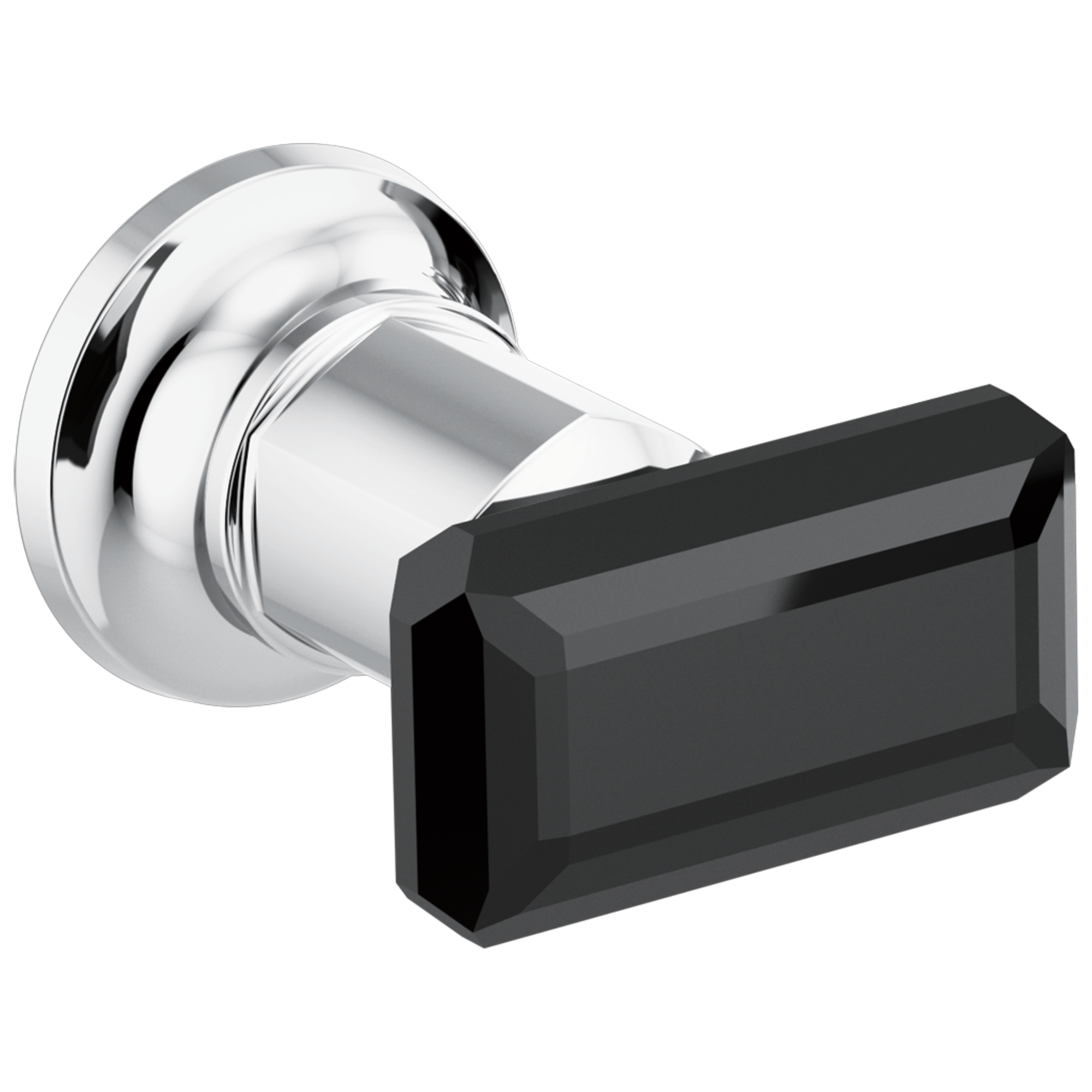 polished chrome / black crystal handle kit