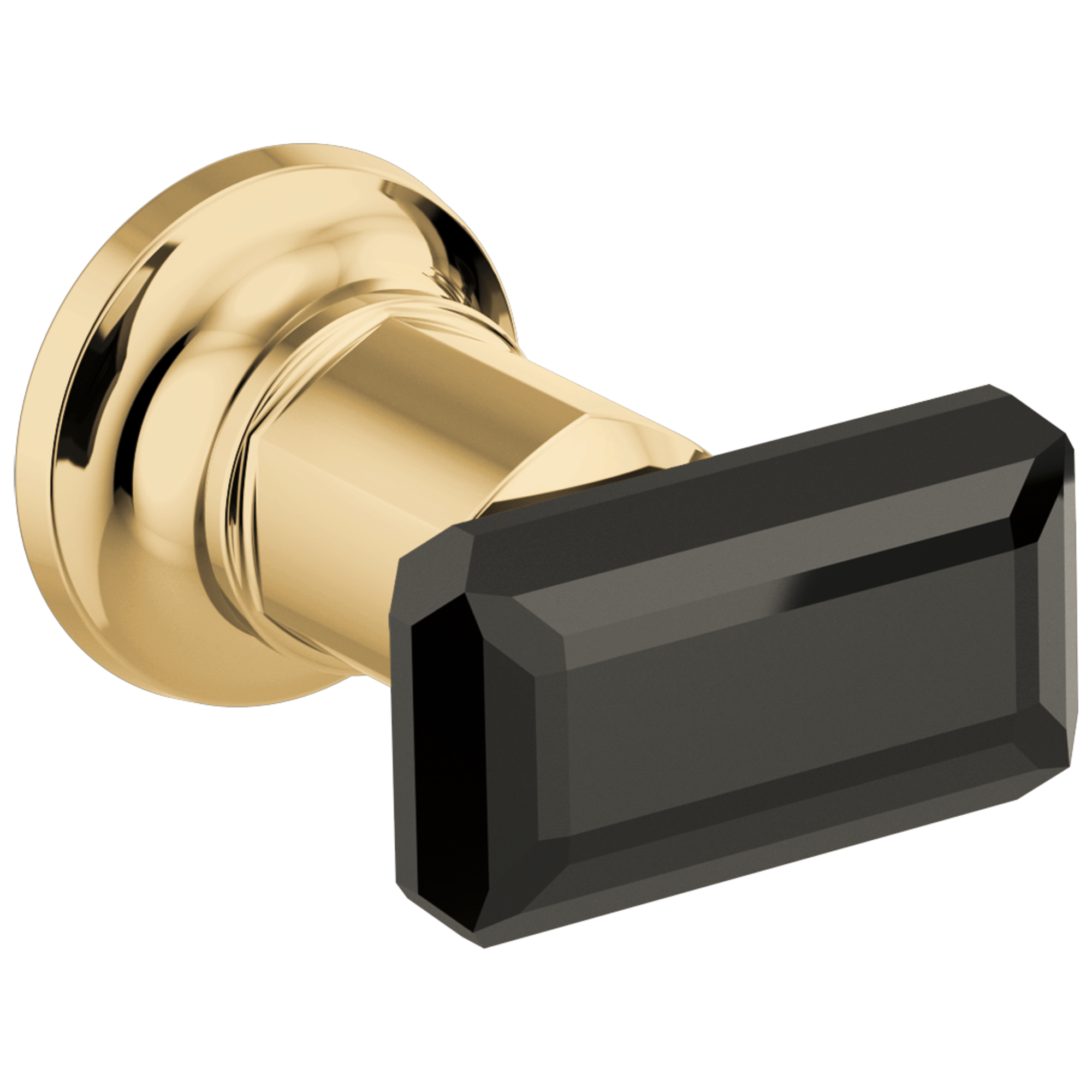 polished gold / black crystal handle kit