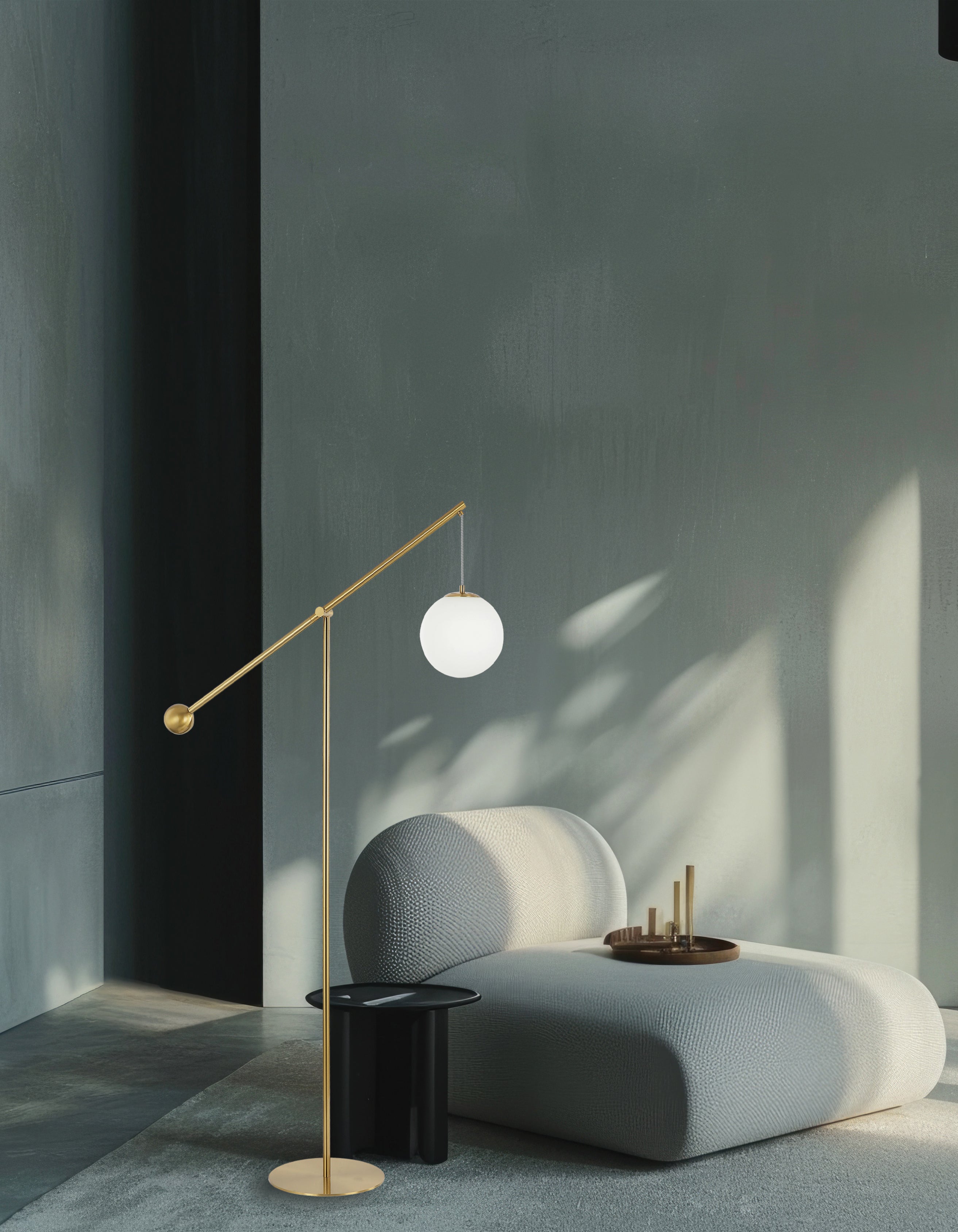 aged brass floor lamp