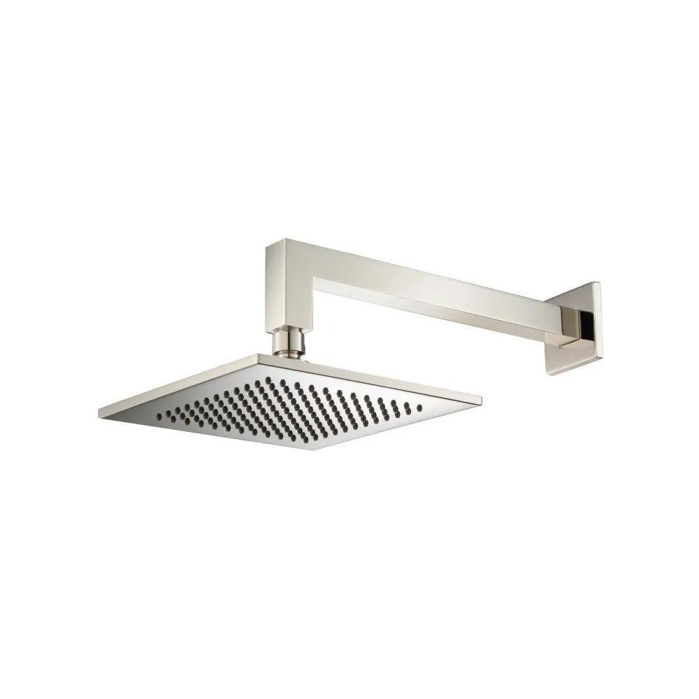 Flusso 8" Solid Brass Showerhead / Rainhead with 12" Wall Mount Shower Arm by Flusso