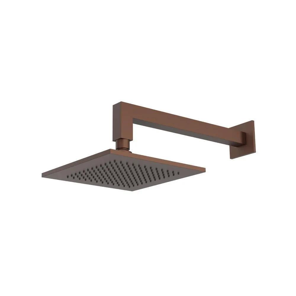 Flusso 8" Solid Brass Showerhead / Rainhead with 12" Wall Mount Shower Arm by Flusso