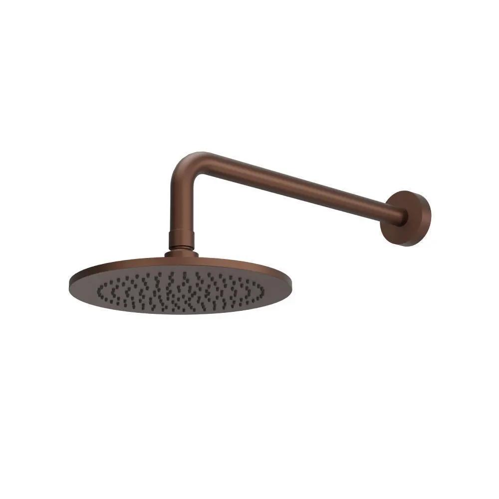 Flusso 8" Solid Brass Showerhead / Rainhead with 12" Wall Mount Shower Arm by Flusso