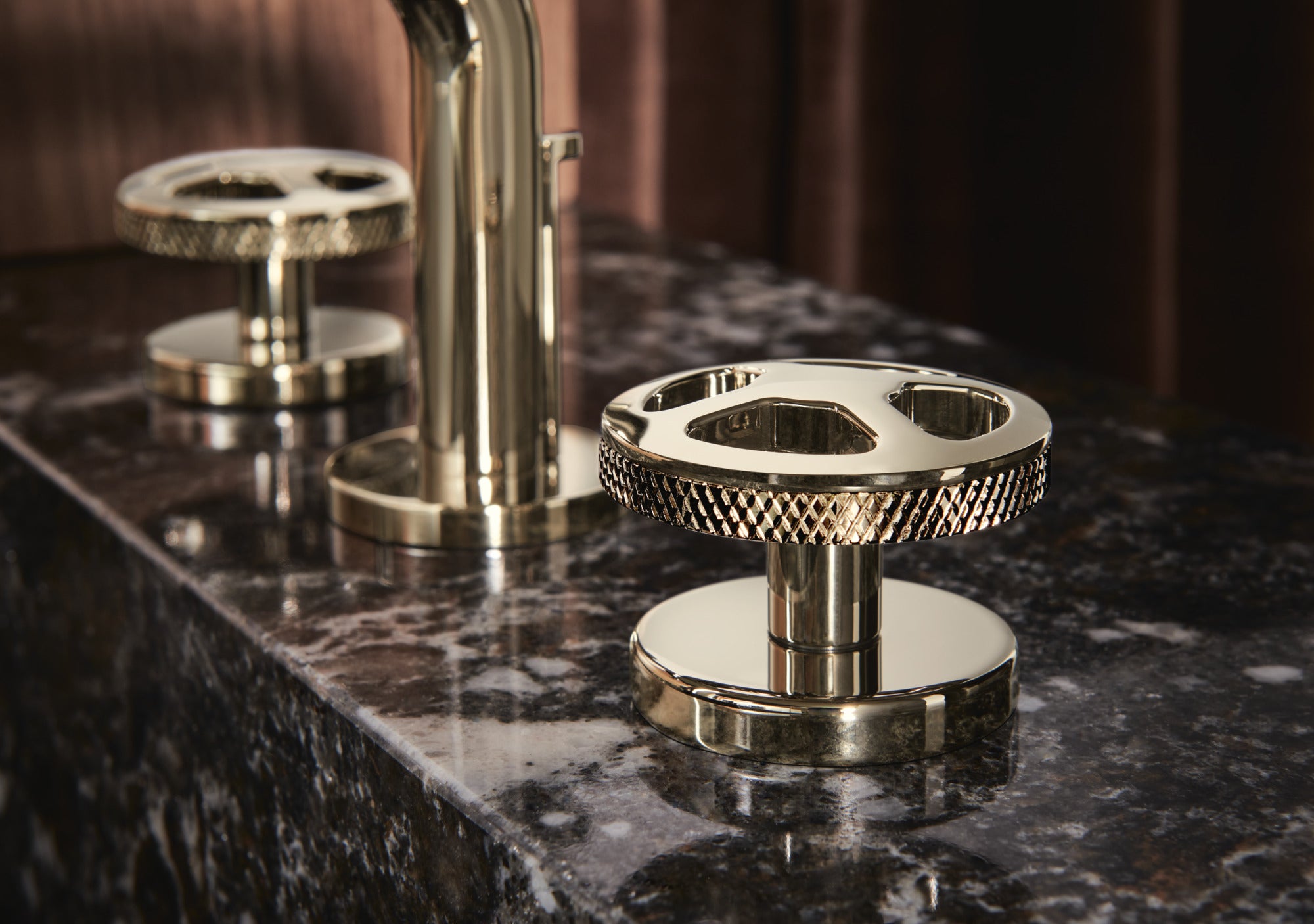 polished nickel handle kit