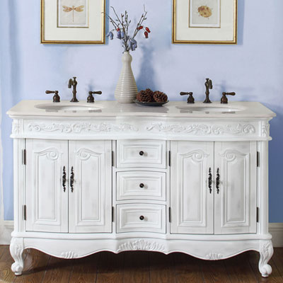 antique white vanity