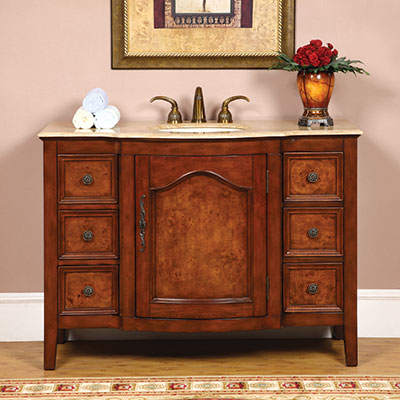 red oak vanity