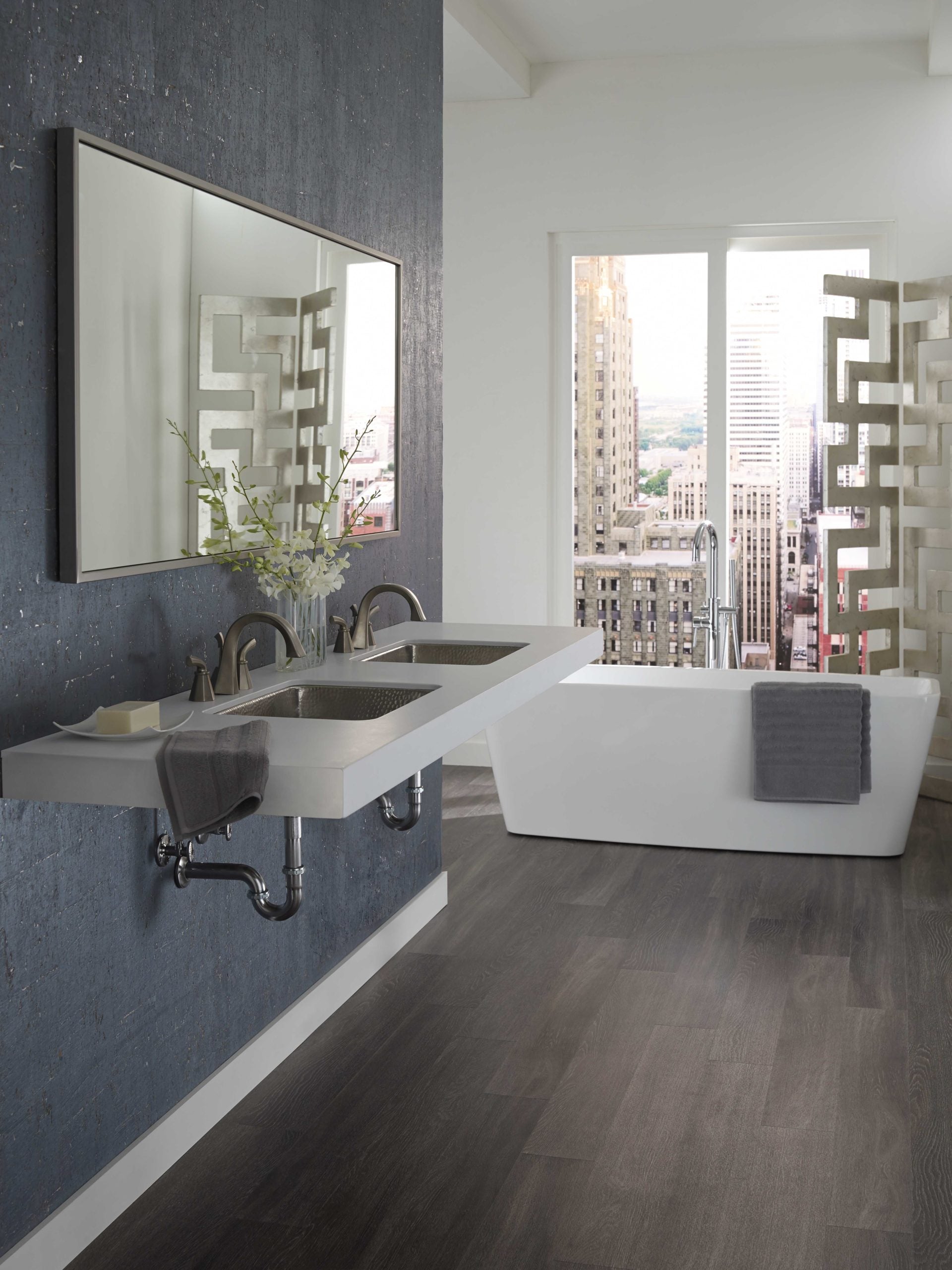 aged copper hammered sink