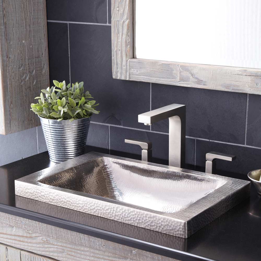 brushed nickel bathroom sink