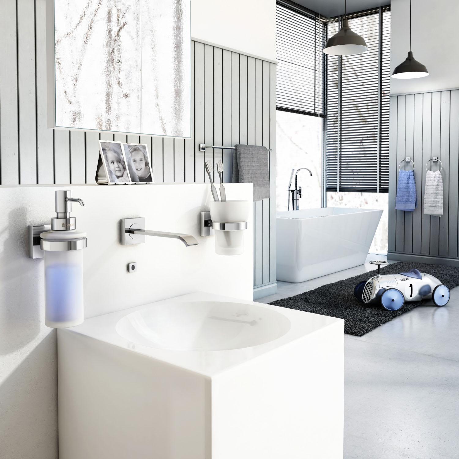 polished chrome soap dispenser