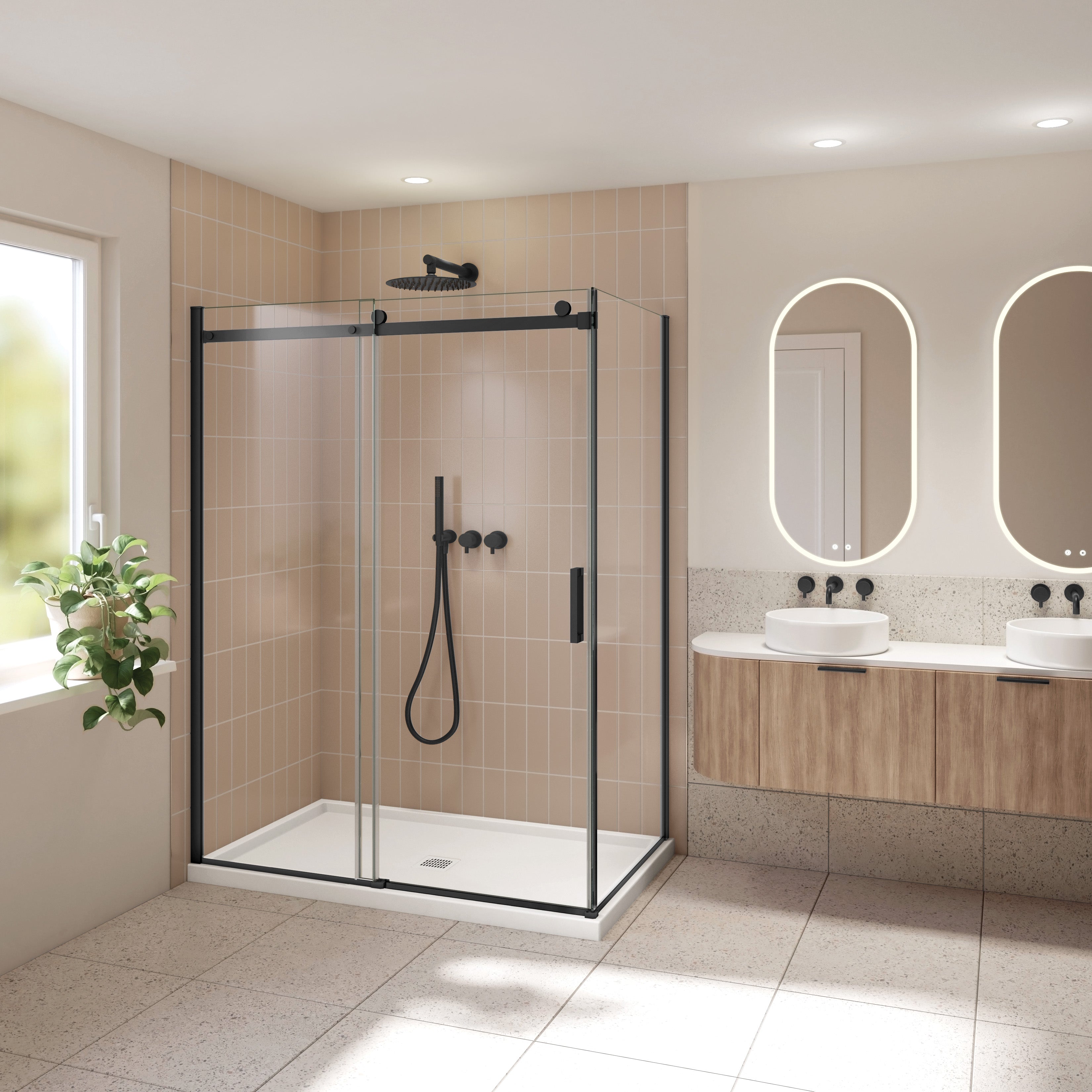 matte black shower door