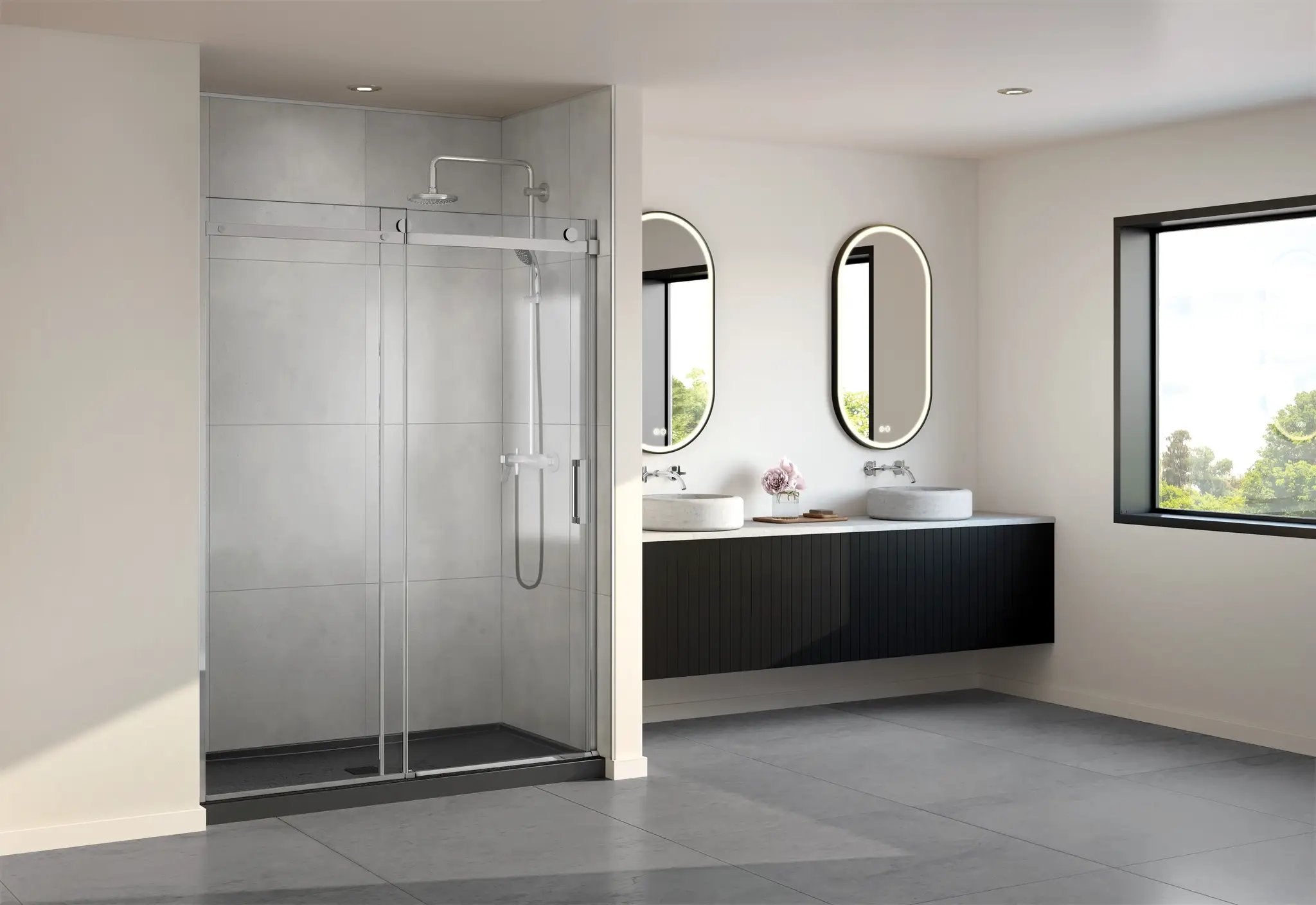 chrome shower door