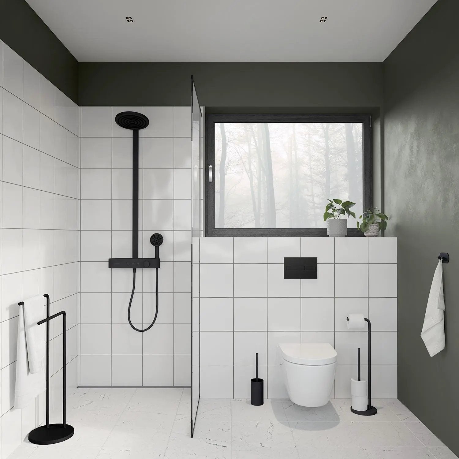 black toilet roll holder