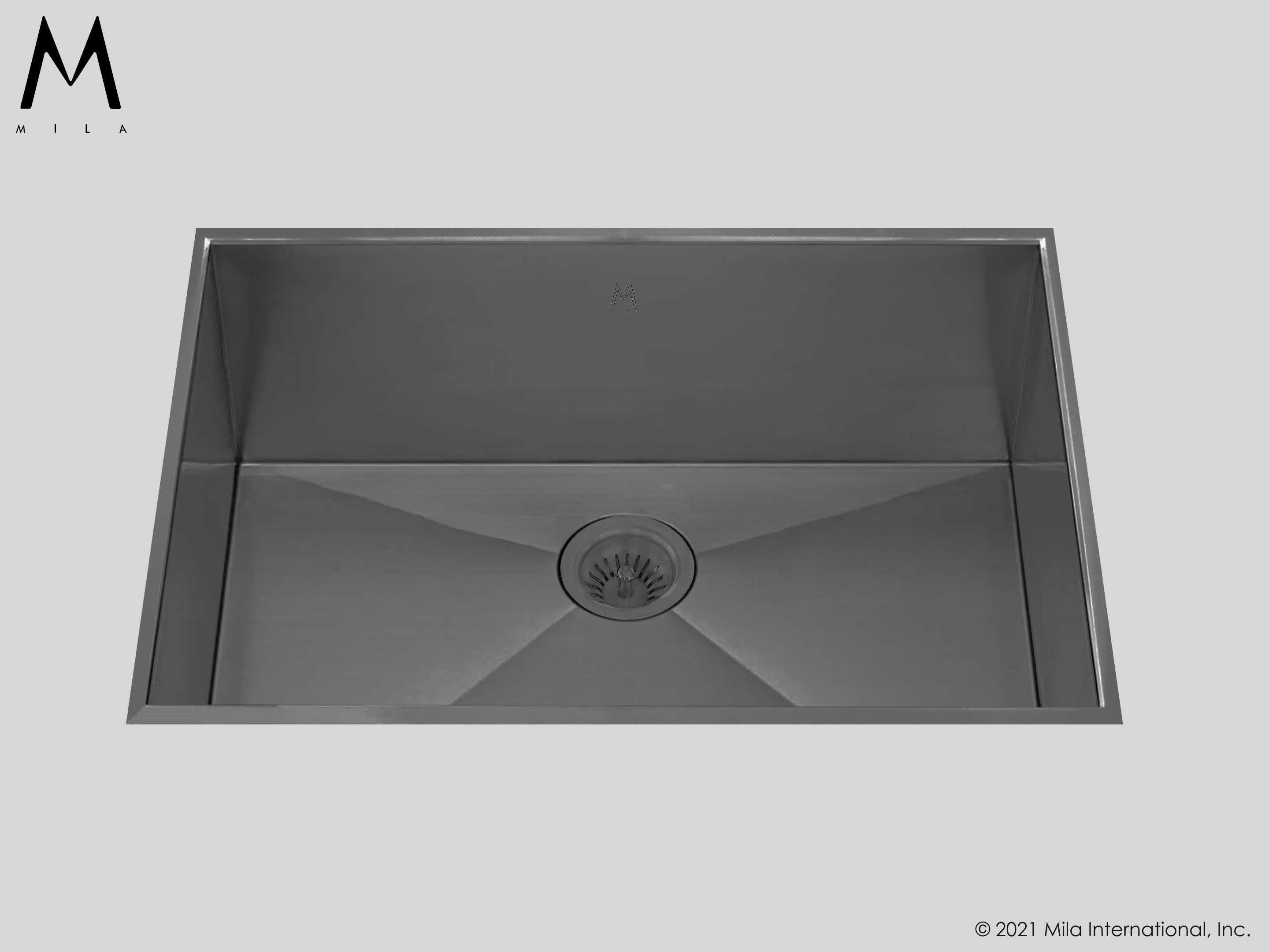 MILA PROFILE Low Profile Single Bowl Flush-Mount 28 x 17.5 Kitchen Sink