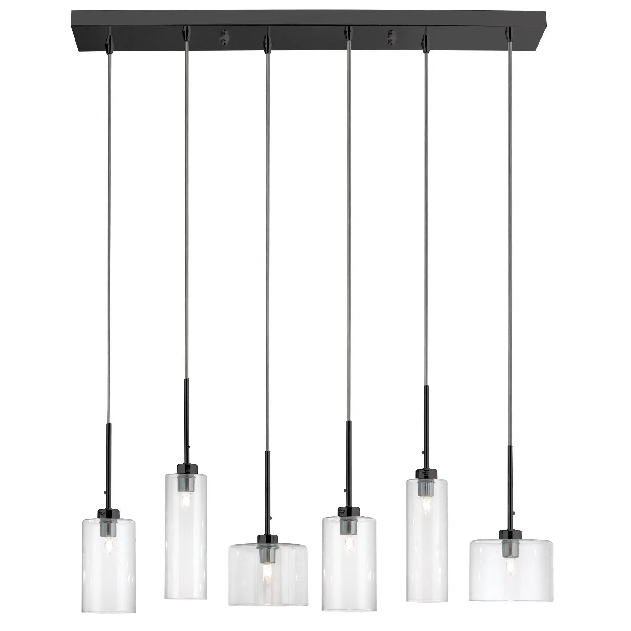 Dainolite 6 Light Halogen Horizontal Pendant with Clear Glass by Dainolite
