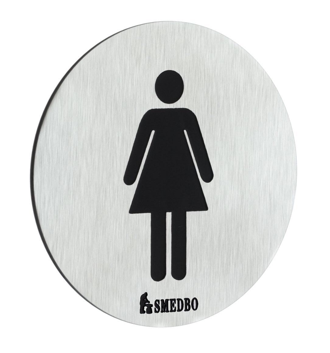 stainless steel brushed wc sign