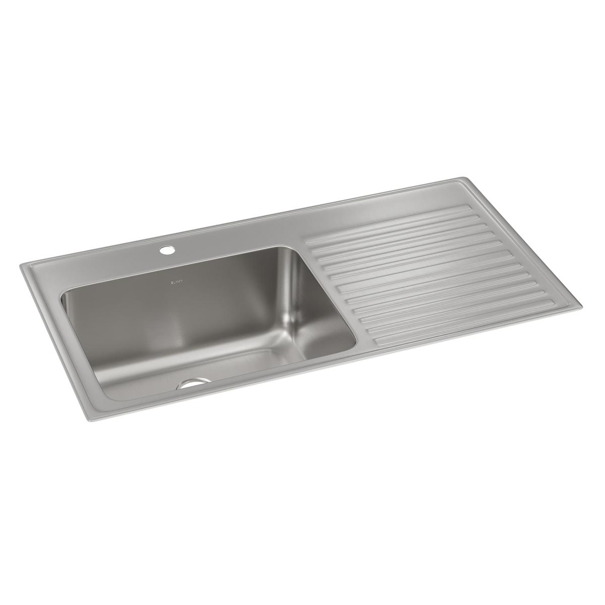 Elkay Lustertone Classic 43" x 22" x 10" Single Bowl Drop-in Sink with Drainboard