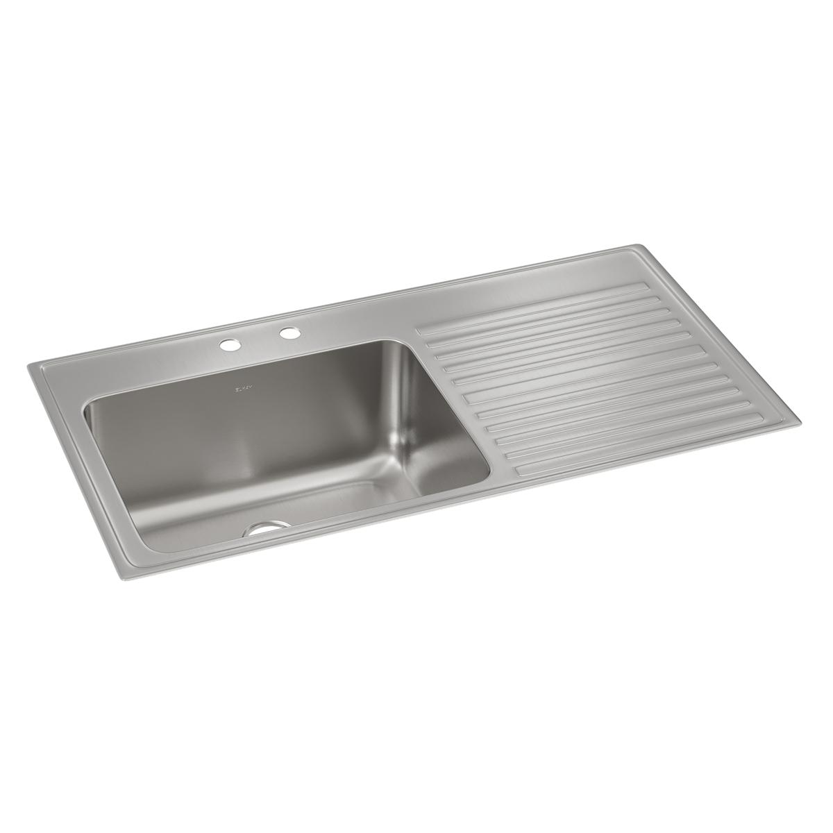 Elkay Lustertone Classic 43" x 22" x 10" Single Bowl Drop-in Sink with Drainboard