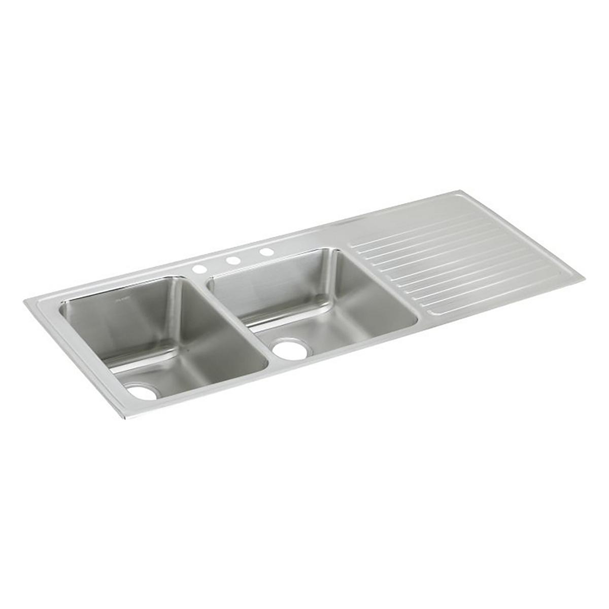 lustrous satin double bowl drop-in sink