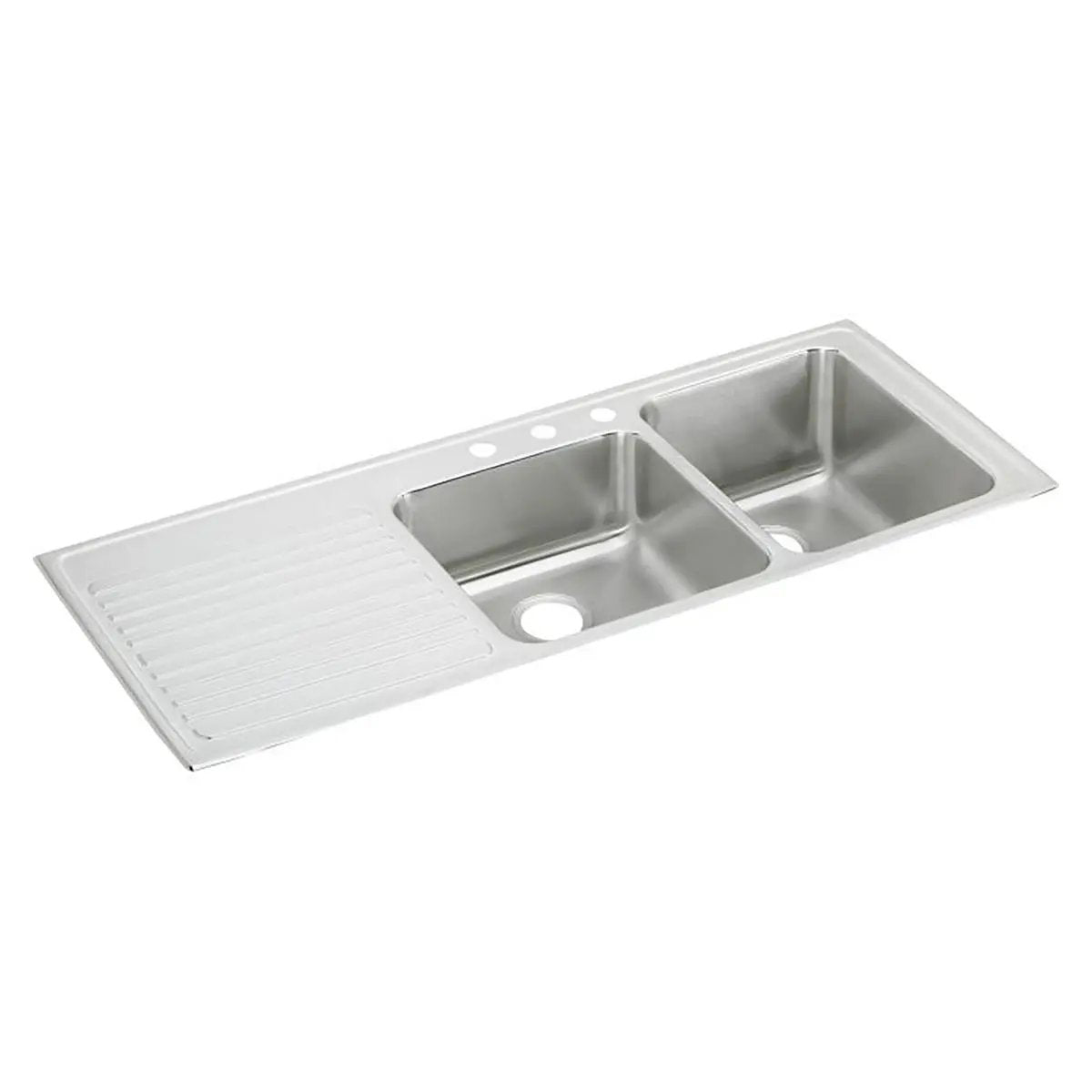 lustrous satin double bowl drop-in sink