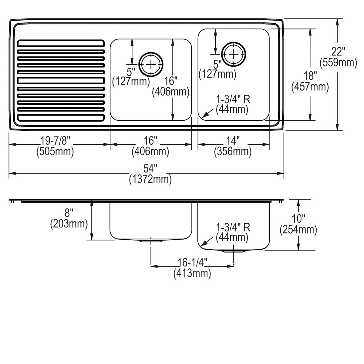 lustrous satin double bowl drop-in sink
