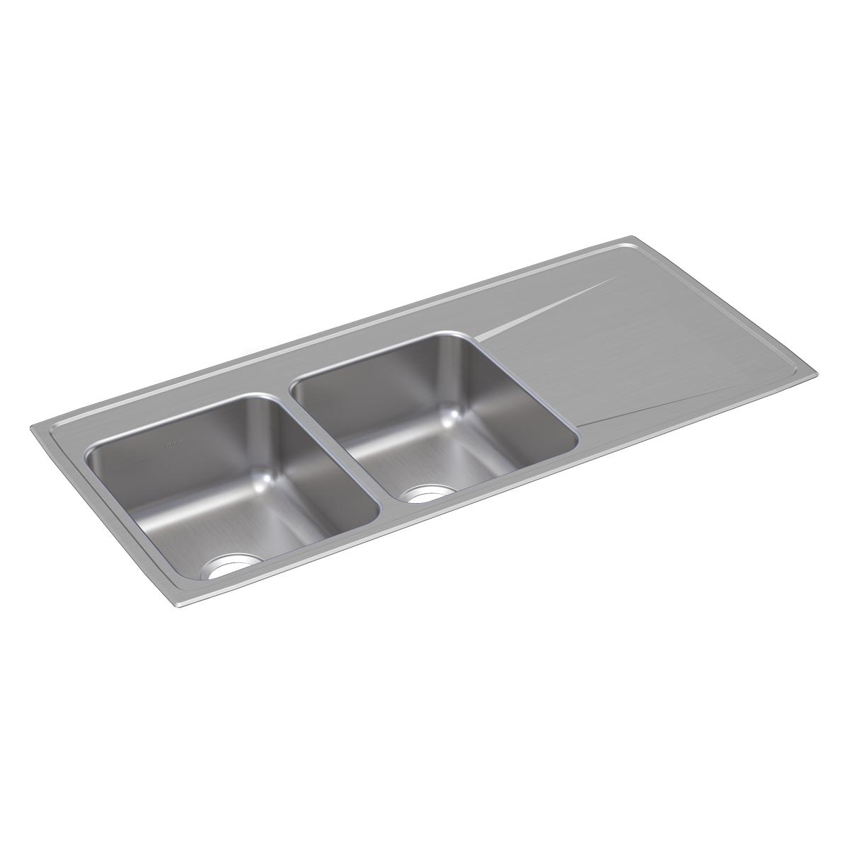 lustrous satin double bowl drop-in sink