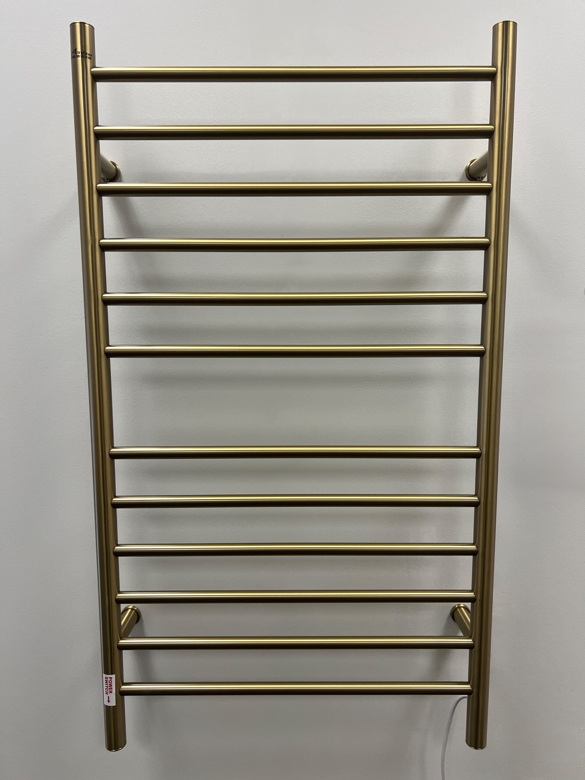 satin brass towel warmers