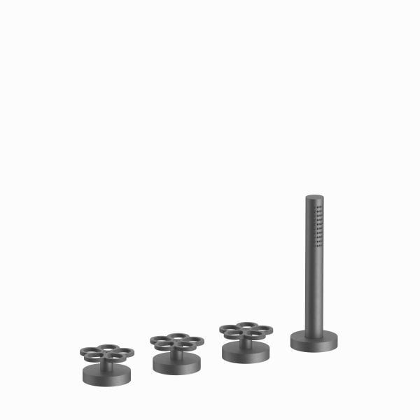 matte gun metal pvd tub set