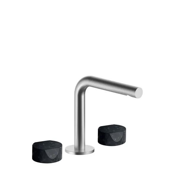 Fantini AF/21 Three Hole Washbasin Mixer - Handles in Marquinia Black Marble by Fantini