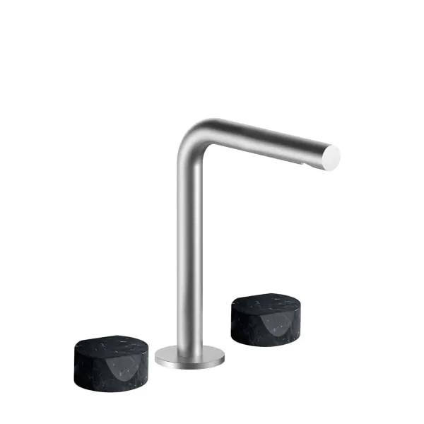 Fantini AF/21 Three Hole Vessel Mixer - Handles in Marquinia Black Marble by Fantini