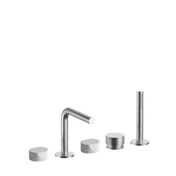 Fantini AF/21 5 Hole Roman Tub Set - Handles in Carrara White Marble by Fantini