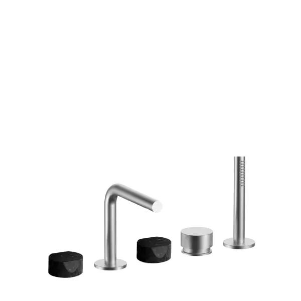 Fantini AF/21 5 Hole Roman Tub Set - Handles in Marquinia Black Marble by Fantini