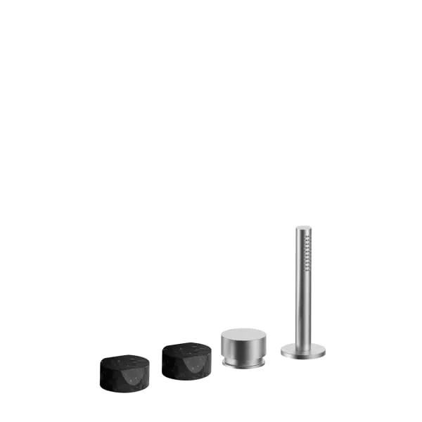 Fantini AF/21 4 Hole Roman Tub Set - Handles in Marquinia Black Marble by Fantini
